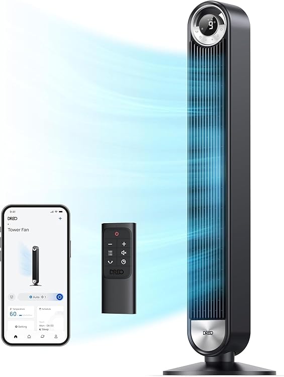 Dreo Cruiser Pro T2S Smart Tower Fan – Quiet 42" Oscillating With Alexa Voice Control 2025