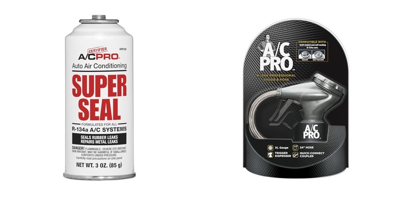 Gas and Tools for Car Air Conditioner Recharge and Maintenance