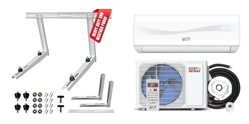 Mini Split Wall Units and Mounting Brackets for Efficient Cooling and Heating
