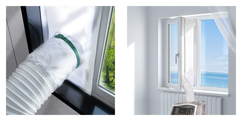 Portable Air Conditioner Side Opening Window Seal Kits and Units
